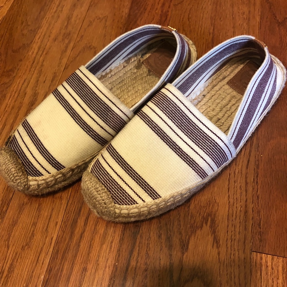 TORY BURCH Striped Elastic Espadrilles!!